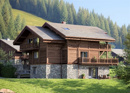Brand new luxury ski in and out off plan 6 bedroom chalet for sale in Les Gets on the piste