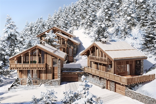 Premium off plan 4 bedroom chalet, south facing, superb views, 350m from slopes in Meribel (A)
