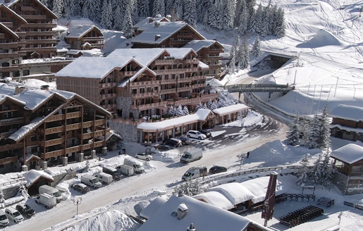 Ski in and out sur plan appartement de luxe de 3 chambres à vendre à Méribel avec une vue imprenable