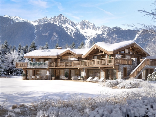 Land for sale with permit to build a 6 bedroom chalet with pool and superb views of Mont Blanc (A)