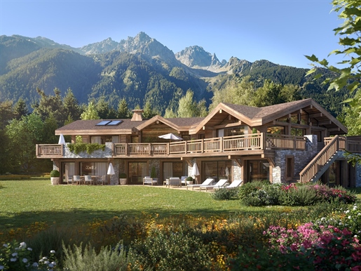 Land for sale with permit to build a 6 bedroom chalet with pool and superb views of Mont Blanc (A)