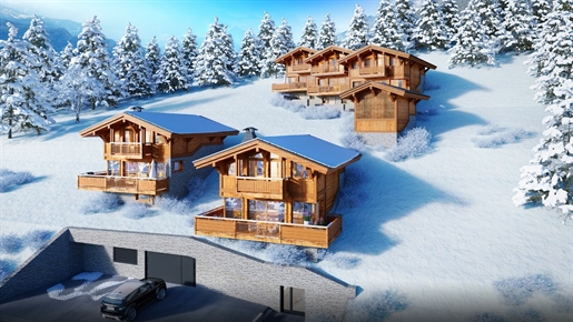 3 bedroom off plan ski in and out south facing chalets for sale in Les Gets (A)