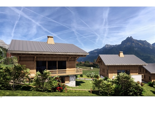 New off plan 5 bedroom chalet, south east facing, superb Mont Blanc views in Combloux (A)