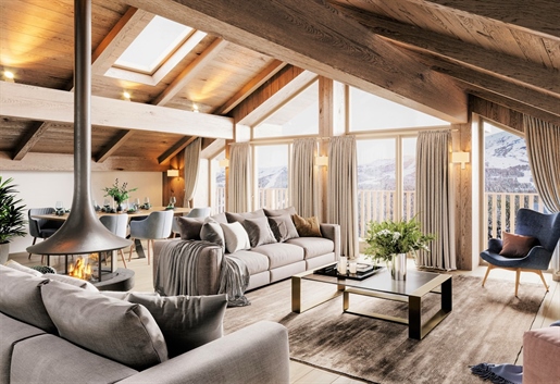4 bedroom luxury off plan duplex penthouse apartment for sale in Meribel just 150m from the ski lift