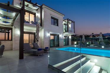 Chania Apokoronas. Villa 203 sqm for sale with a  pool of 52 sqm with a unique view of the sea . 