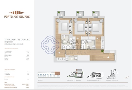 Duplex met 3 slaapkamers en terras Centro Porto