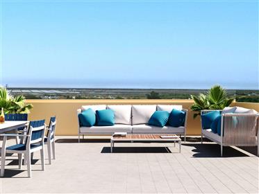 3 bedrooms apartment, private roof terrace 81m2, garage, communal pool, Tavira Algarve