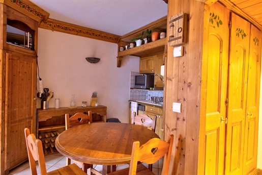 Eine 2-Zimmer-Wohnung in den Bergen mit Blick auf das Skigebiet Grands Montets in Argentière