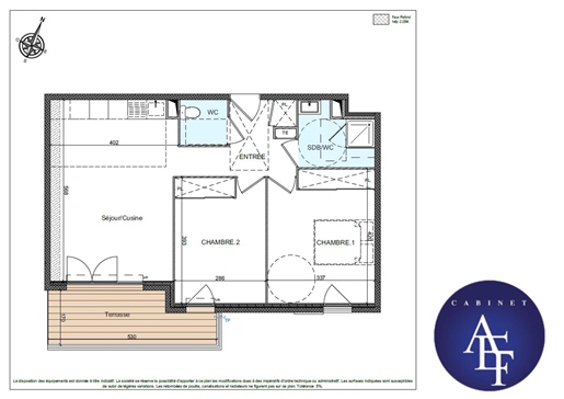 3-room apartment with south-facing terrace and double parking