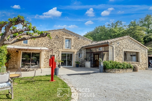 Renovated stone house with outbuildings, large grounds and swimming pool