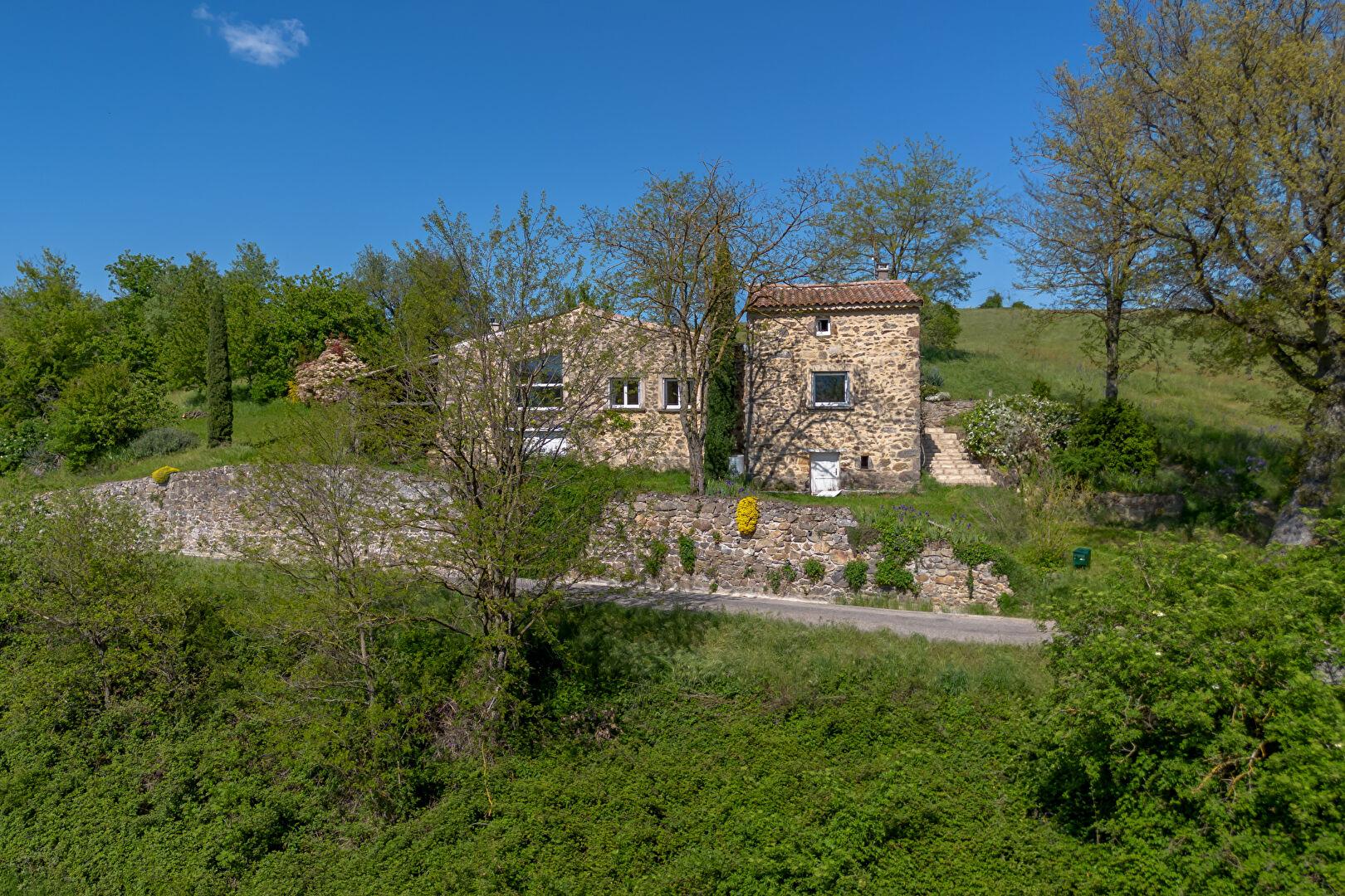 Stone house with view and land, near the Rhone Valley