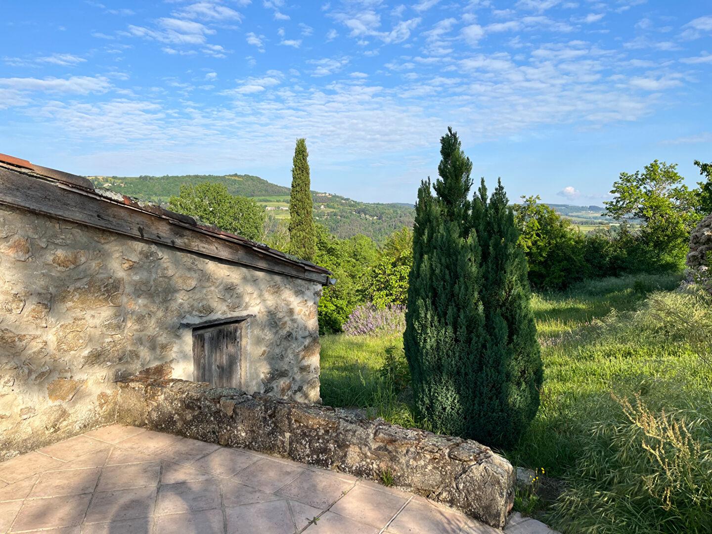 Stone house with view and land, near the Rhone Valley