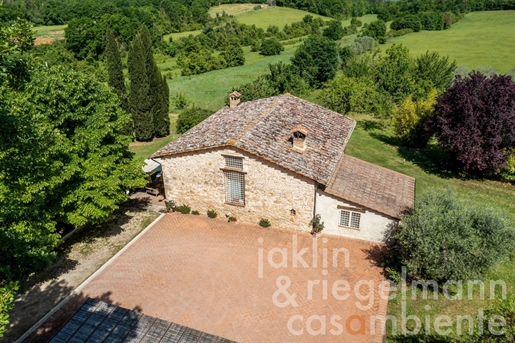 Ferme en pierre avec garage et oliveraie dans la province de Sienne