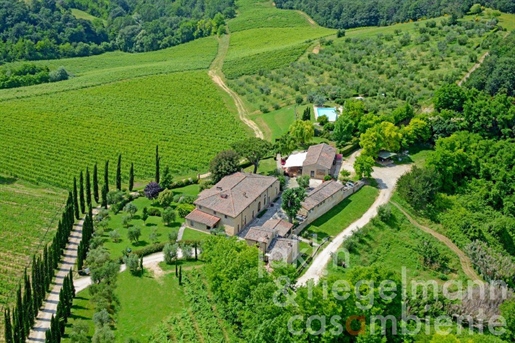 Ferme agritouristique de 22 hectares avec vue sur les tours de San Gimignano