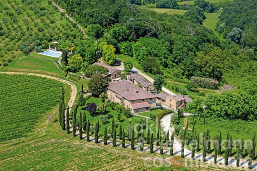 Agritoerisme boerderij met 22 hectare land en uitzicht op de torens van San Gimignano
