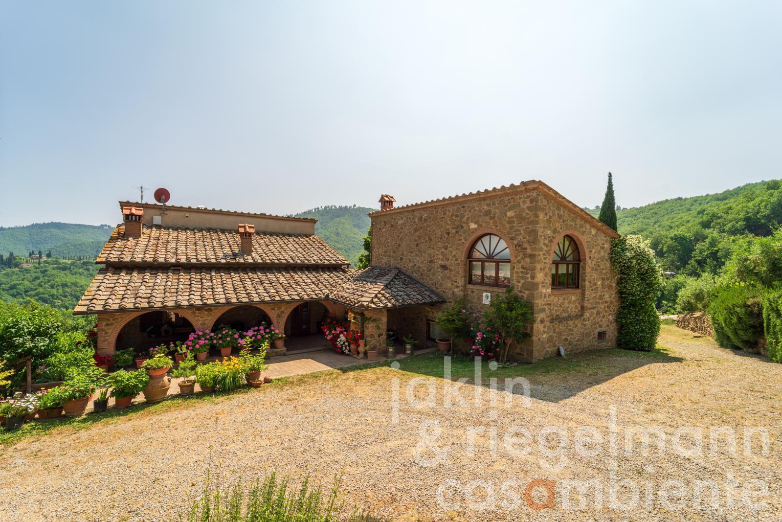 Country house in Chianti with annex, pool and 30 ha of land