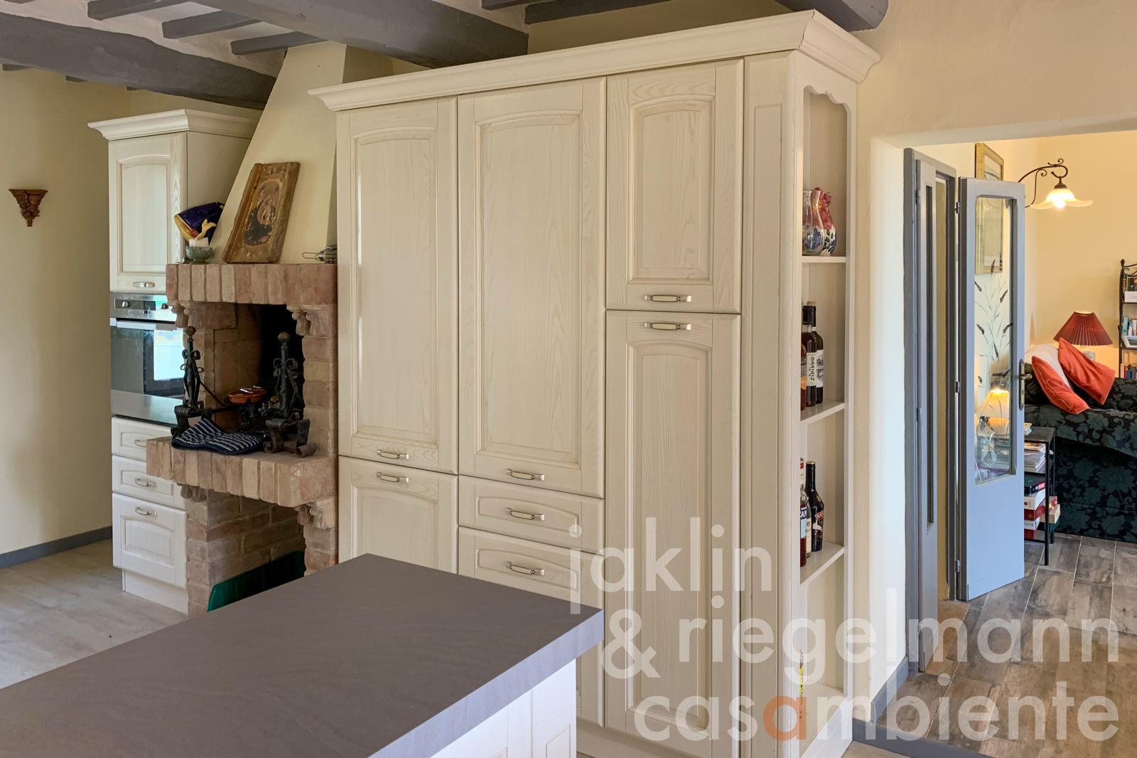 Village house with garage, garden, swimming pool, and stunning views south over the Tiber Valley
