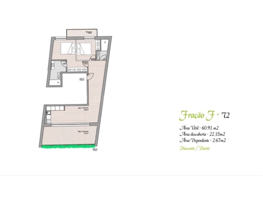 2-Zimmer-Wohnung mit Terrasse und Balkon, Leça da Palmeira Center