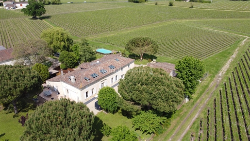 House of character in Saint Emilion. 380 m2 of living space and 2800 m2 of land with swimming pool
