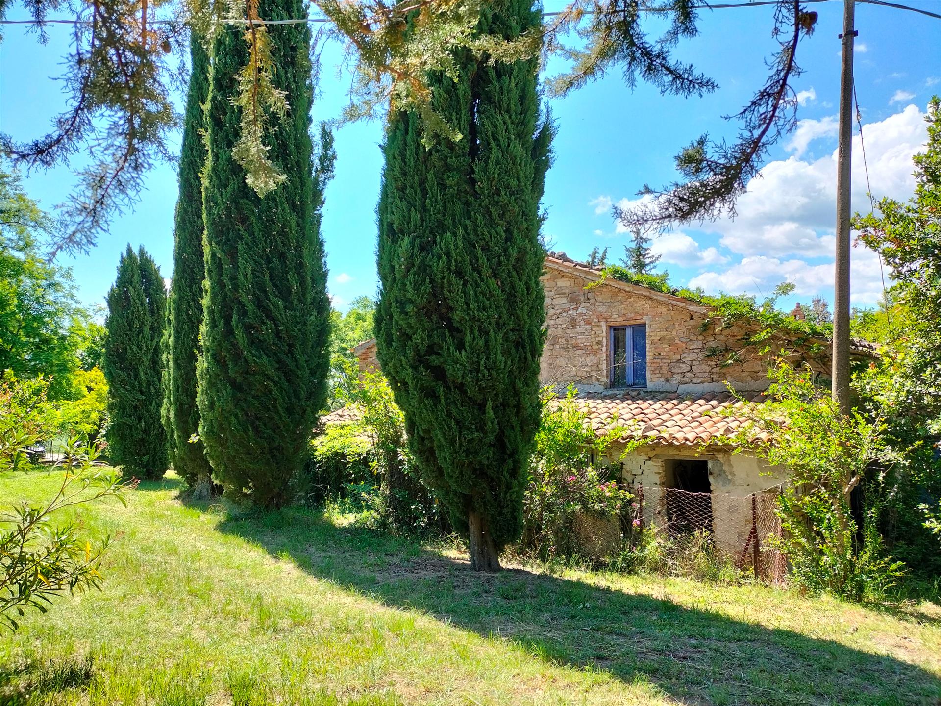 Ancienne ferme en pierre panoramique avec jardin et oliviers à Staffolo.