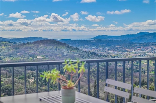 Sole Agent - Magagnosc - Superb 2-bedroom apartment on the top floor, panoramic views towards the se