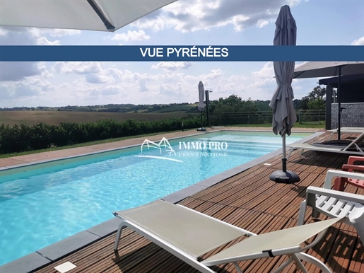 40 Minuten Flughafen Toulouse Immobilien mit Ferienwohnungen Pool Blick auf die Pyrenäen
