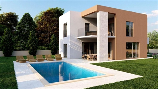 Villa of modern design with swimming pool in Porec region, one of the three villas of the complex