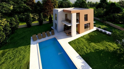 Villa of modern design with swimming pool in Porec region, one of the three villas of the complex