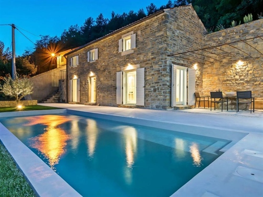 Designer stone villa with swimming pool in Oprtalj area
