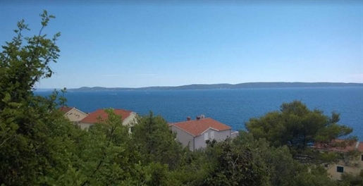 Land plot 300 meters from the shore on a hill with a magnificent sea panorama, Ciovo, Croatia