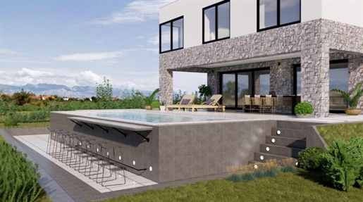 Modern villa with sea views and panoramic glazing in Zadar area, under cosntruction - just 500 meter