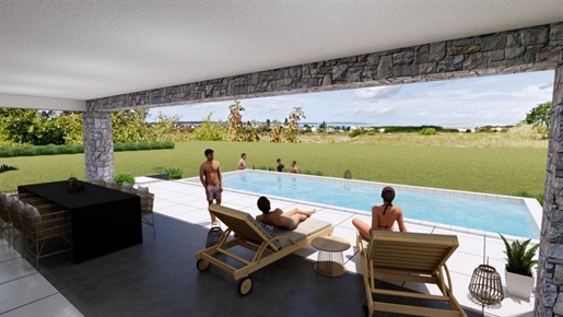 Moderne Villa mit Meerblick und Panoramaverglasung in der Gegend von Zadar, im Bau - nur 500 Meter v