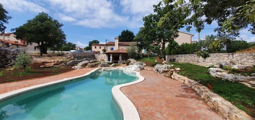 A stone beautiful villa with a swimming pool in Krsan, 5 km from the sea