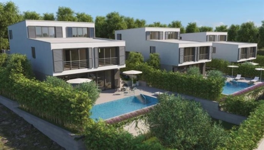 Newly constructed villas in Malinska with sea view and swimming pool
