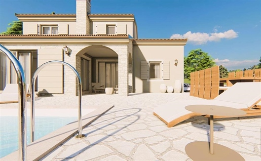 A beautiful villa with a swimming pool under construction not far from the city of the Umag