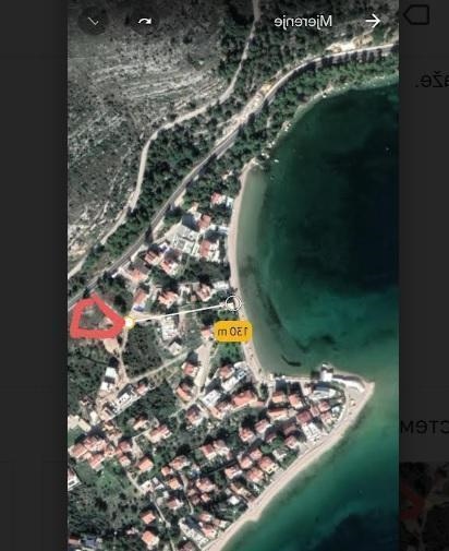 Land plot with project and building permit in Zaboric just 130 meters from the beach