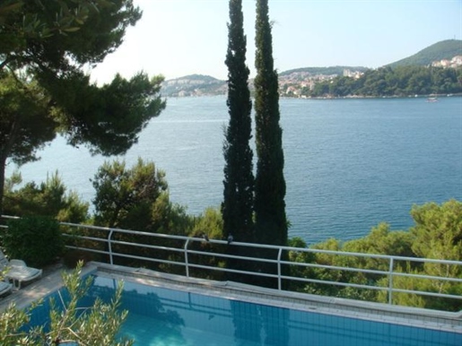 Unique magnificent villa with a swimming pool on the First Line of the sea in vicinities of Dubrovni