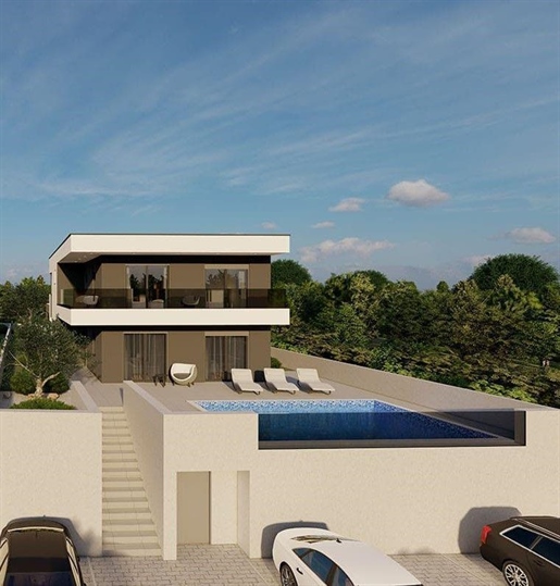Villa in Svetvinčenat im Bau, modernes Design und Swimmingpool