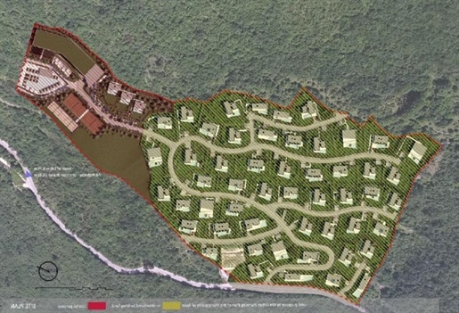 Large terrain with project just 1 km from the sea in Rabac area, meant for 54 villas construction