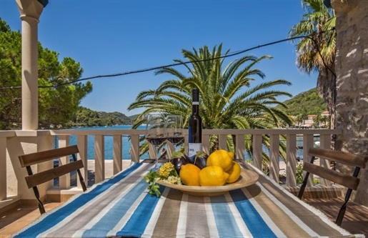 Exceptional Dalmatian stone villa on the 1st line to the sea on the island near Dubrovnik