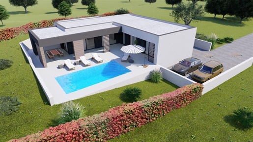 Neue moderne Villa im Bau in der Gegend von Labin