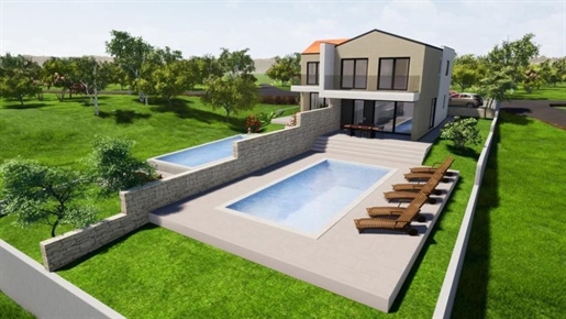 Neue Doppelhaushälfte mit Pool in Bogovići, Malinska-Dubašnica auf der Insel Krk