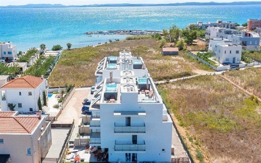Luxury terraced villa for sale in Zadar area, 100 meters from the sea only