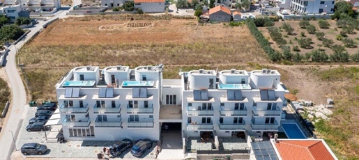 Luxury terraced villa for sale in Zadar area, 100 meters from the sea only