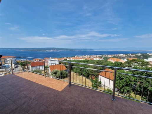 A beautiful red house with a panoramic view of the sea in Crikvenica