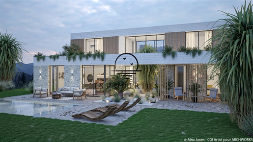 Projet De Construction - Villa californienne - 5 pièces - Vue Collines et mer