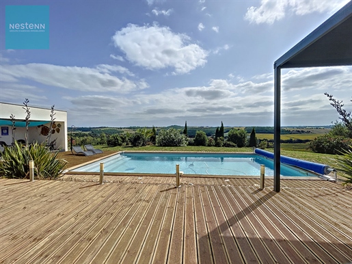 Eigentijds huis te koop 210m², 5 slaapkamers, garage, zwembad op 2500 m² 15 min van Villefranch
