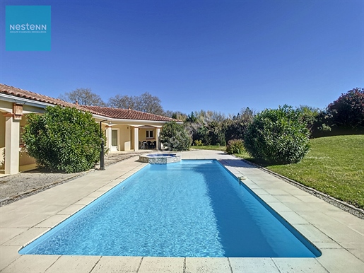 Villa 195m², dubbele garage, tuin, zwembad en jacuzzi, 10 min van Villefranche de Lauragais