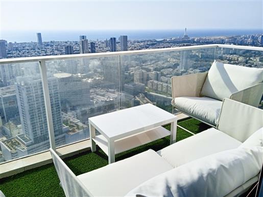 Tours de Midtown | 3-Br | 47e étage | Vue sur la mer (Tel Aviv)