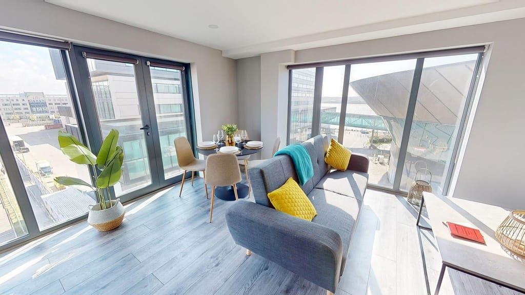 We are proud to present the Two Bedroom Dual Aspect Apartments at Monarchs Quay, Liverpools premier
